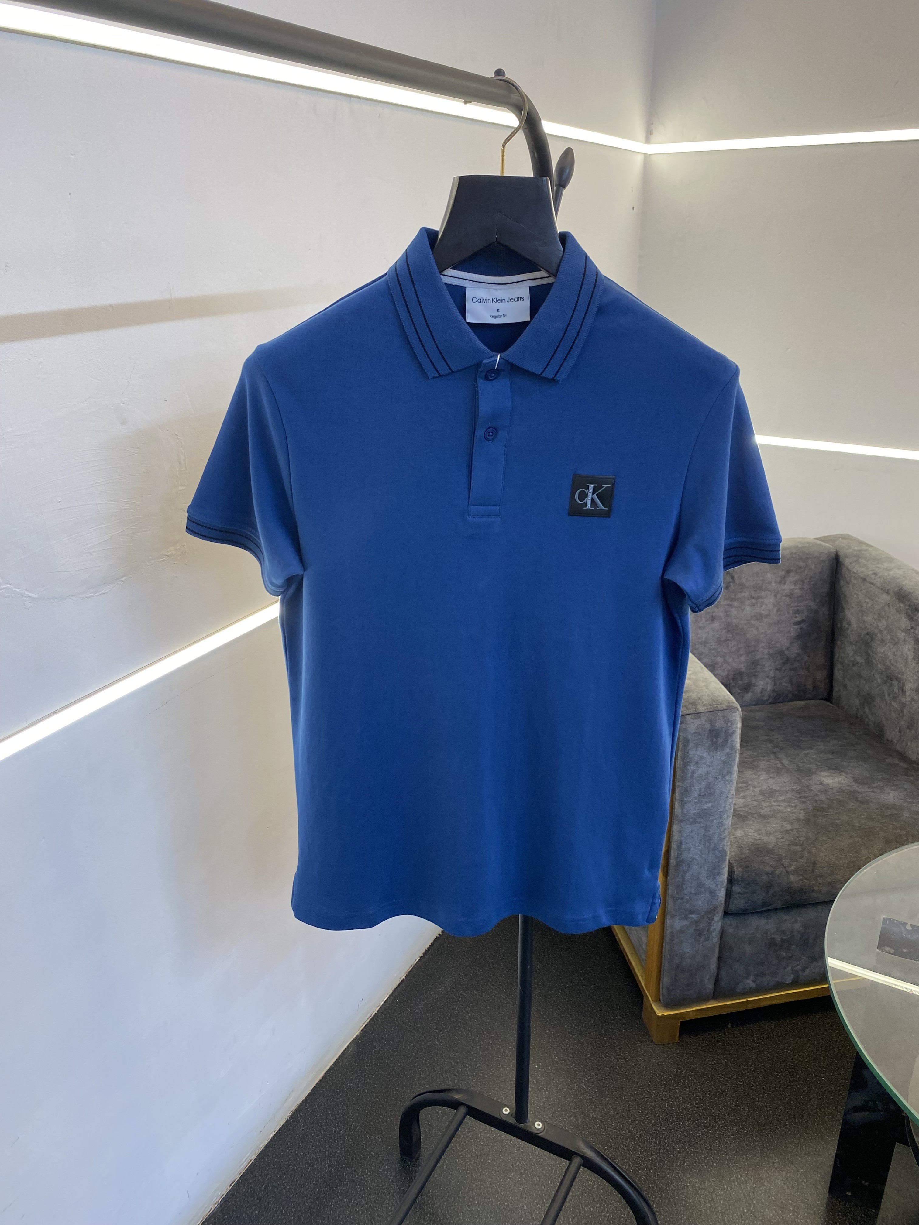 Calvin kline imported polo tshirt denim blue