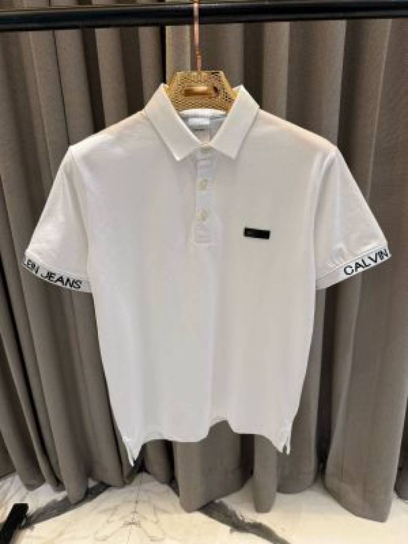 Calvin Kline Chest Logo Polo T-shirt white