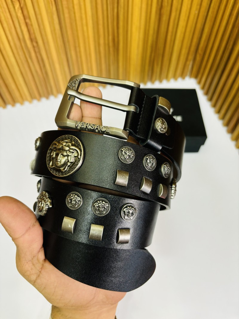 13 VERSACE FULL BLACK FULL RIBBIT PREMIUM QUALITY BELT WITH BOX