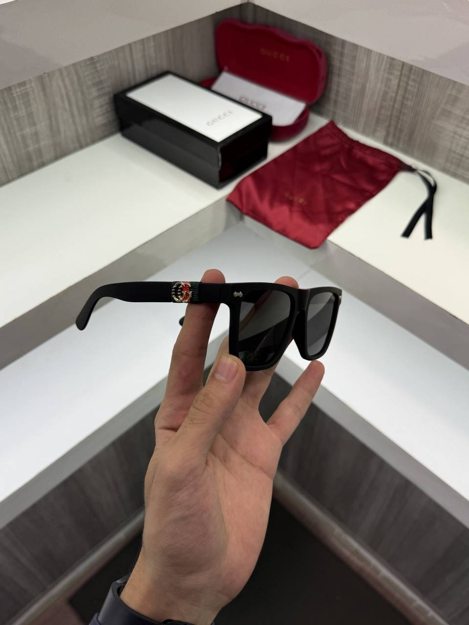 Guchi 1390 Premium sunglass (Matt Black)