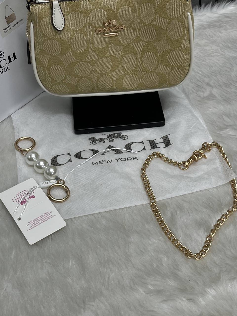 Coacch Nolita AP-White With Original Box DustCover & Pearl charm