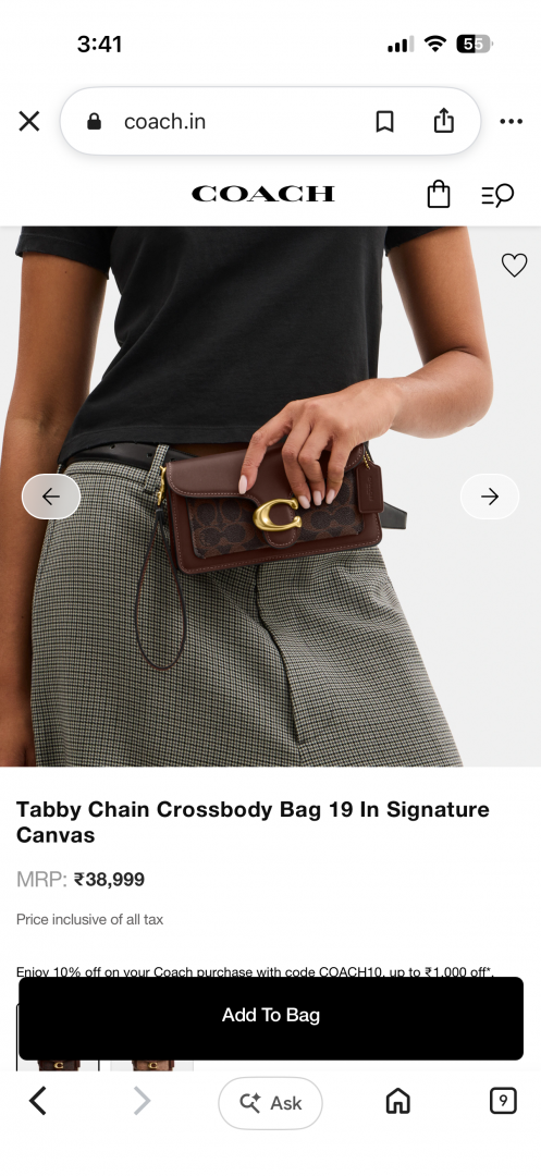 Coacch Tabby 19 Chain Clutch SuperHighend Quality 11 With OriginalBox & DustCover