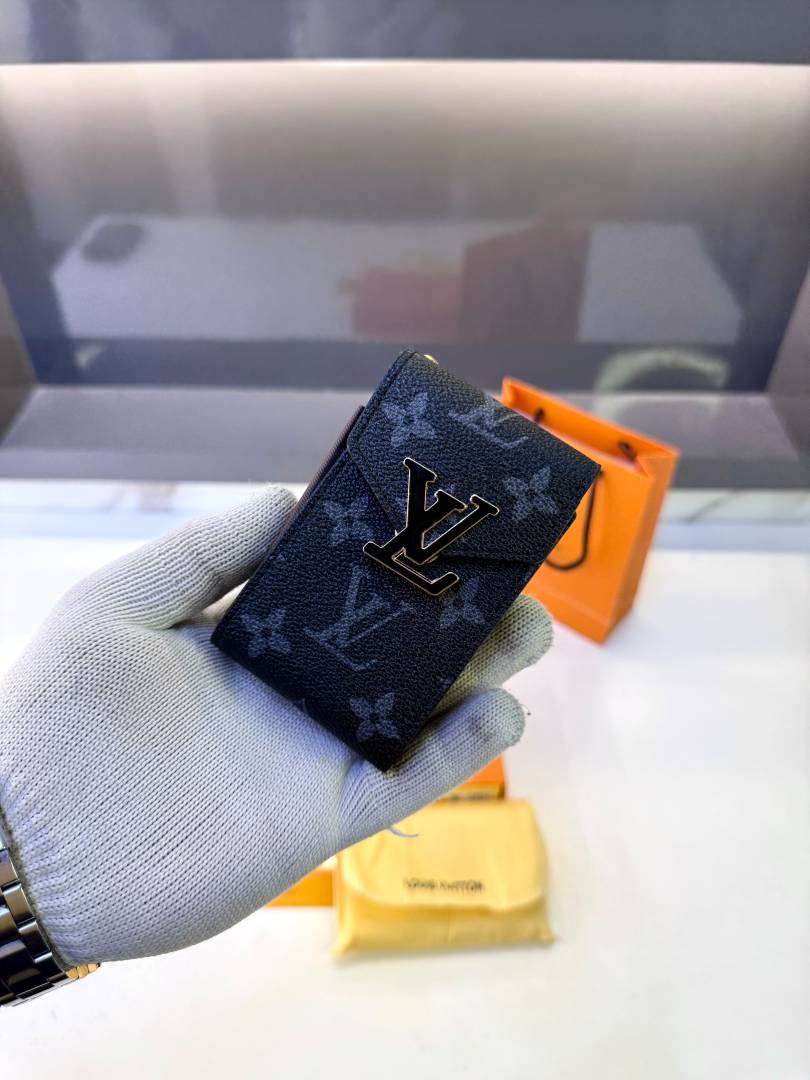 Lv Loui Black Card Holder Fa 1163