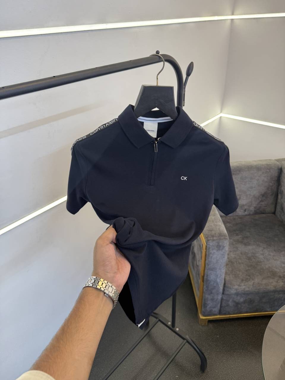 Calvin kline imported polo tshirt navy blue sale