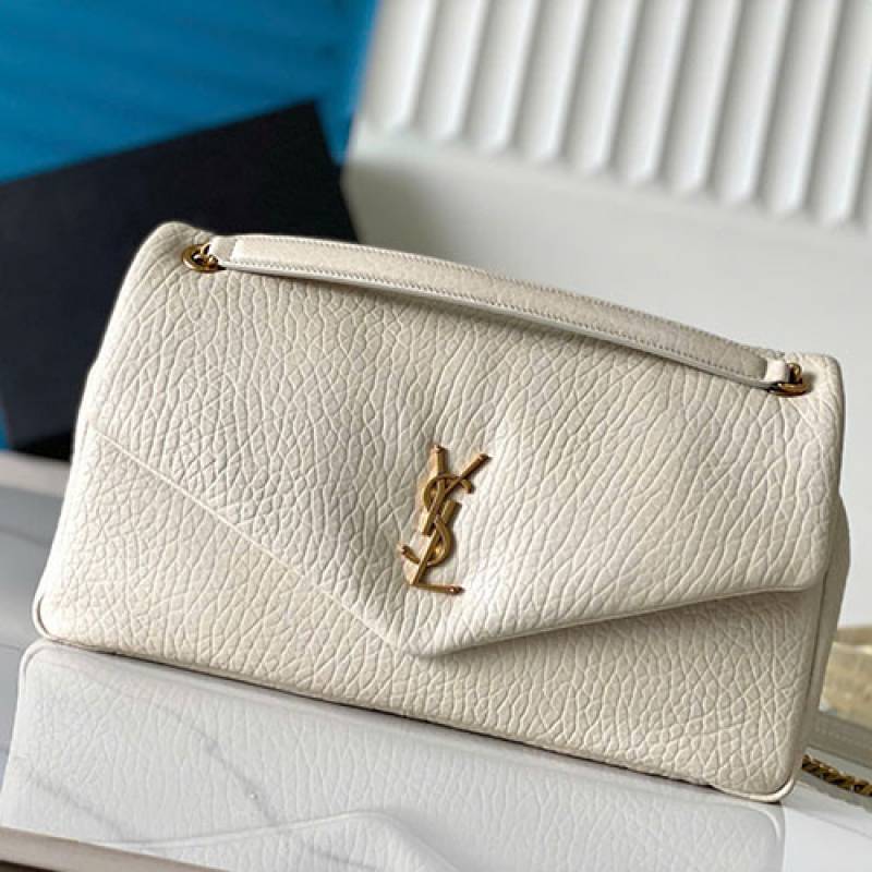 Ysl CB Calypso White Shoulder Bag With Original Box Dust Cover CarryBag Premium Packaging