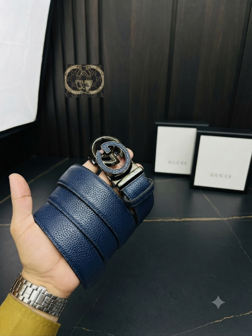 57 GUCCCI BLUE PREMIUM QUALITY AUTOMATIC LOCK BELT