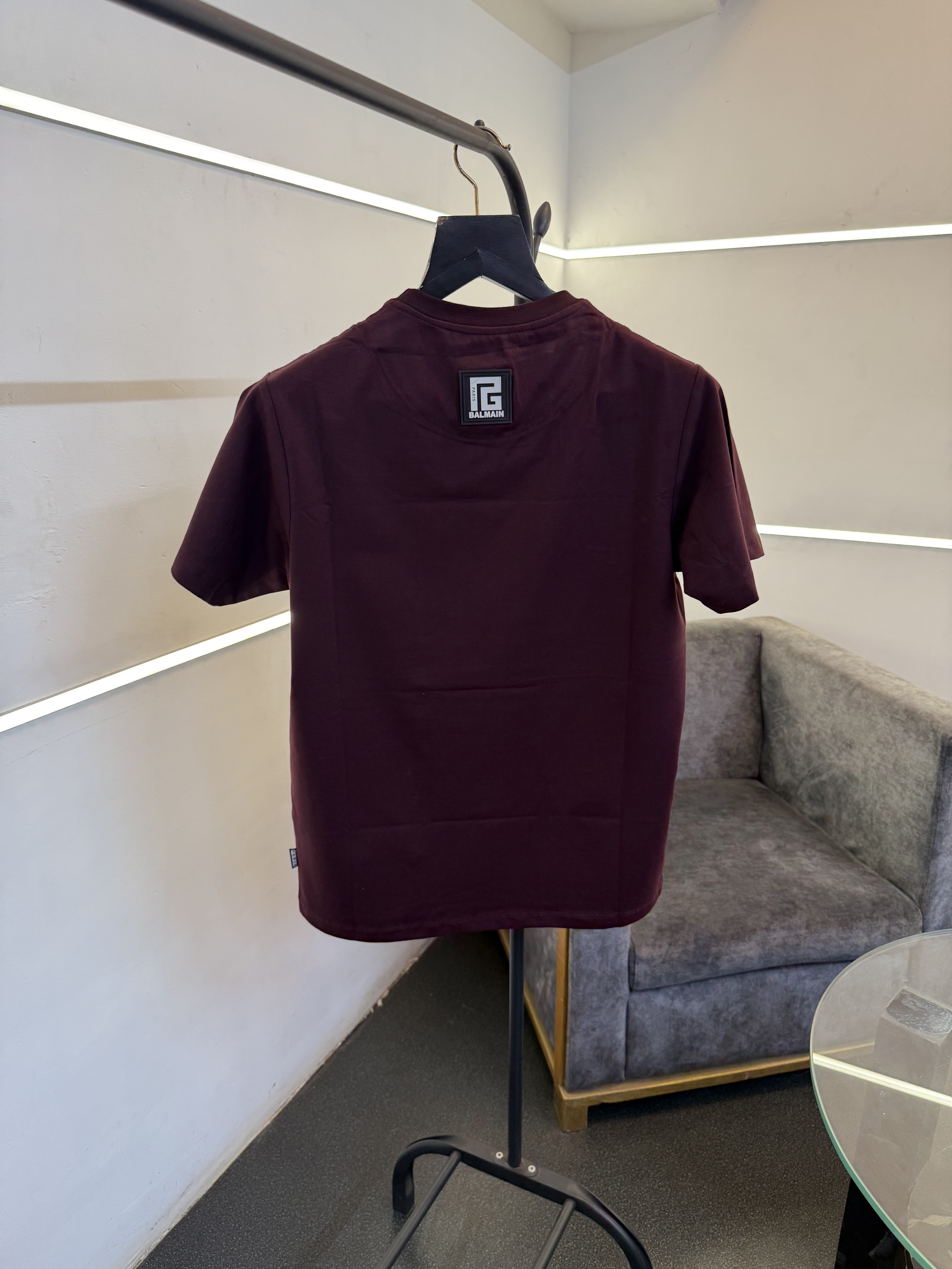 Balman Turkey imported round neck 3d print patch tshirt wine sale