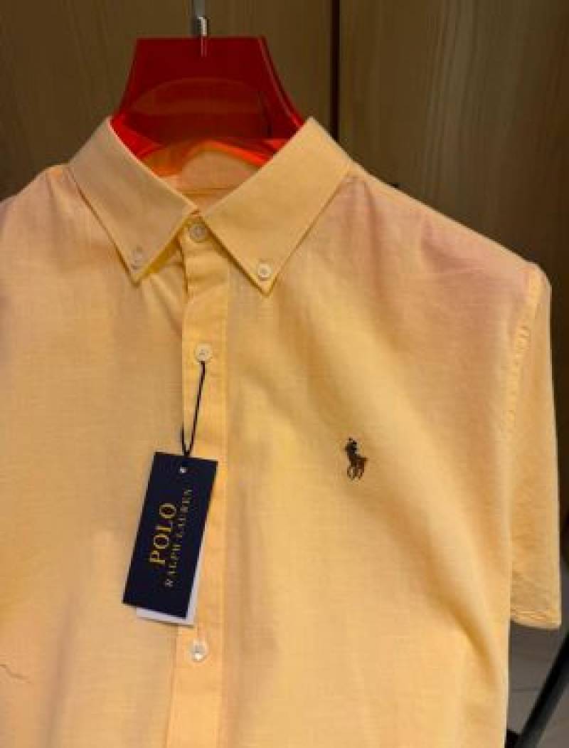 RALPx-H LAUREN POLO STORE ARTICLE IMPORTED leelan fabric SHIRT orangex