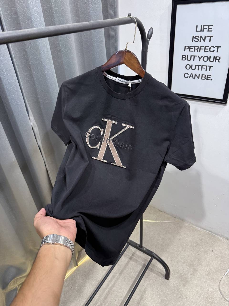Calvin klei imported round neck tshirt black