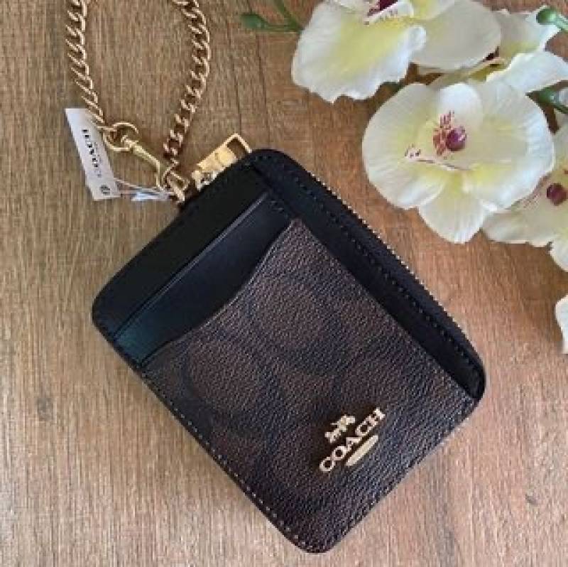 Coacch_CC-3_Zip_Card_Case_Mini_Wallet_With_Original_Box