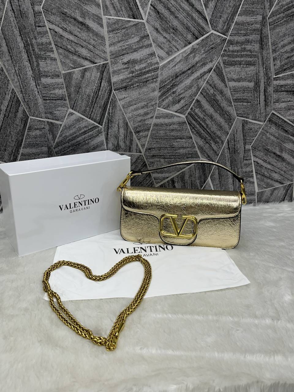 Valentyno_V_Logo_Long_Shoulder_Bag_Clutch_With_Original_Packing