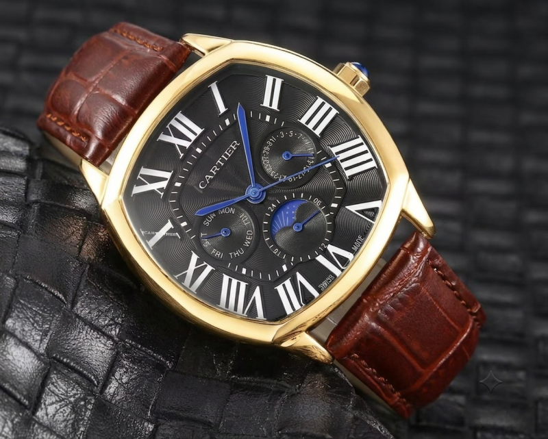 Cartier Diaster Square Brown Gold Black