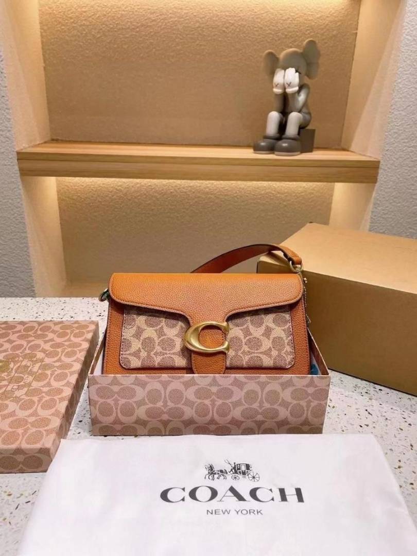 Coacch Tabby 26 Brown-Mono Shoulder Crossbody Bag With Original Box 2 Belt (Short Long)