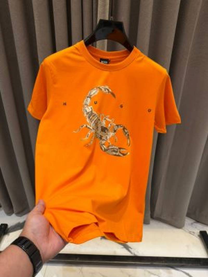 Boss_impoted round neck t-shirt orenge