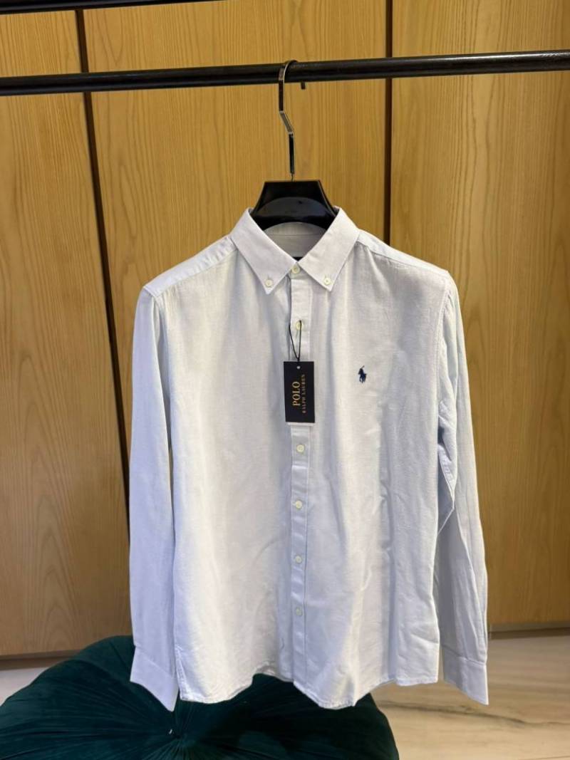 RALPx-H xL-AUREN P-OLO IMPORTED STORE ARTICLE SHIRT linen fabric