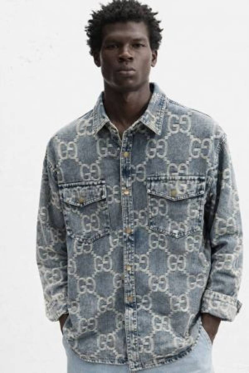 Gucci IMPORTED STORE ARTICLE DENIM SHIRT