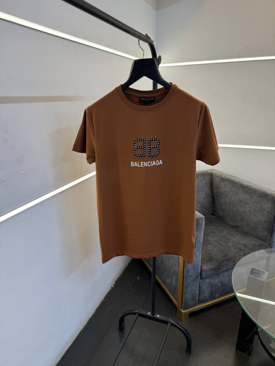 Balenciag a rust front and back print turkish imported round neck tshirt sale