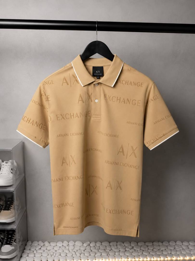 Armani Exchange All Over Logo Polo T Shirt with OG Packaging 1372 sale offer vs1000
