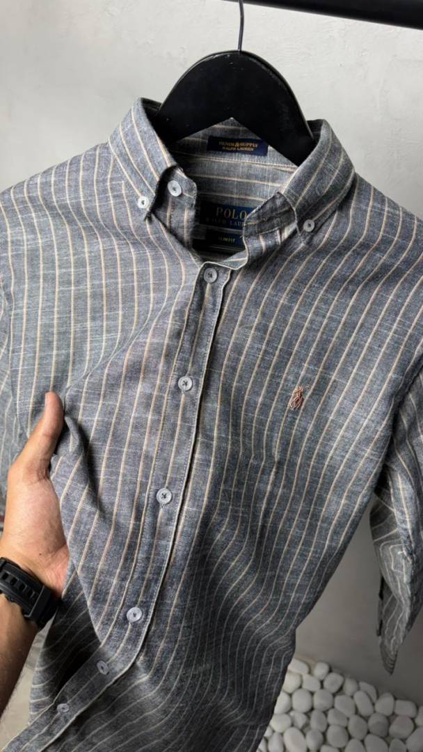 Ralp_ Laure_n Premium Linen Stripes Shirts 2435.Sale offer VS1000