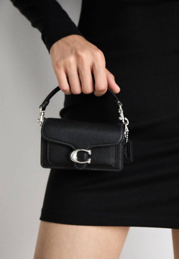 Coacchh Tabby 12 Mini Black Silver Crossbody With OriginalBox DustCover CarryBag
