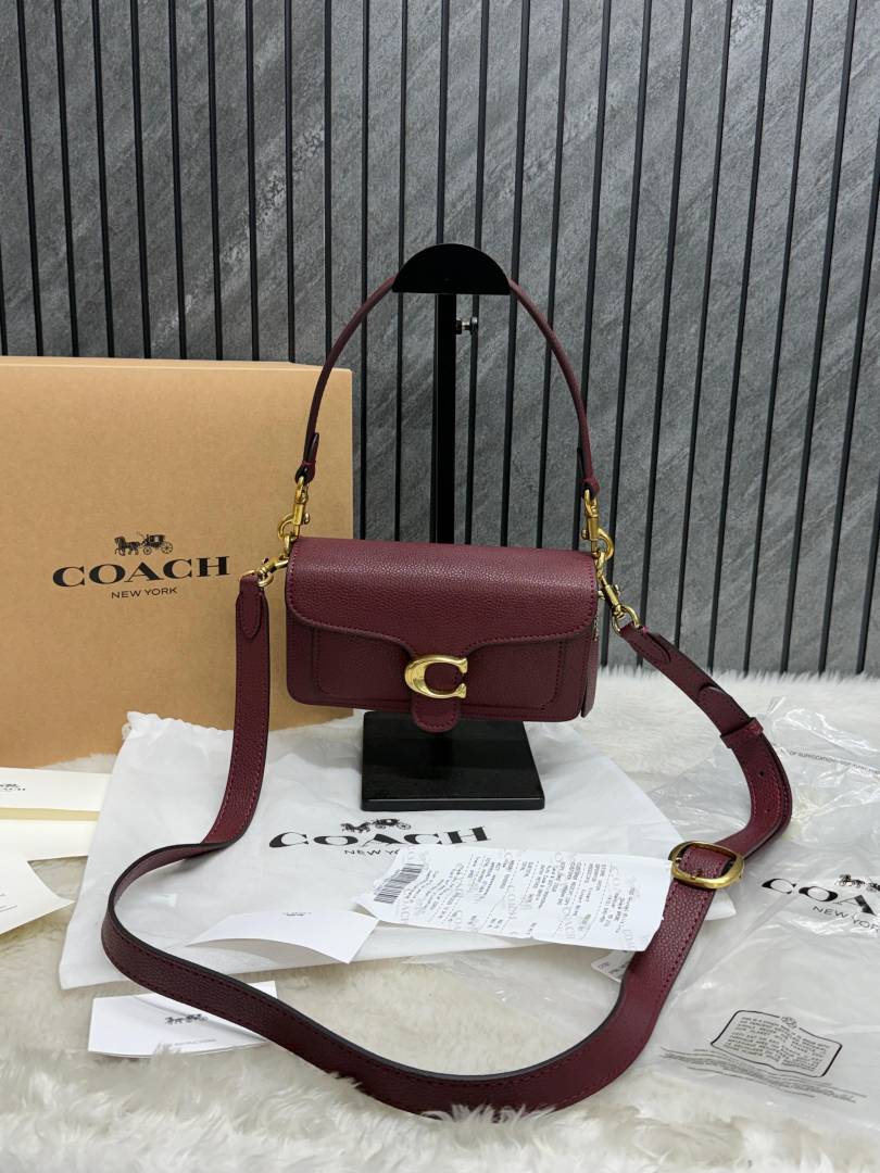 Coacch CB Tabby 20 Wine Highend With Original Box CarryBag & DustCover (Highend With Inside Flap Branding)