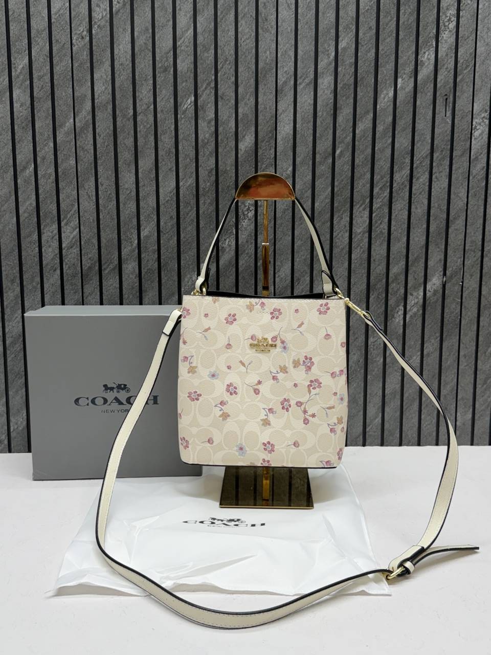 Coacch Bucket Floral Print With Original Box & DustCover