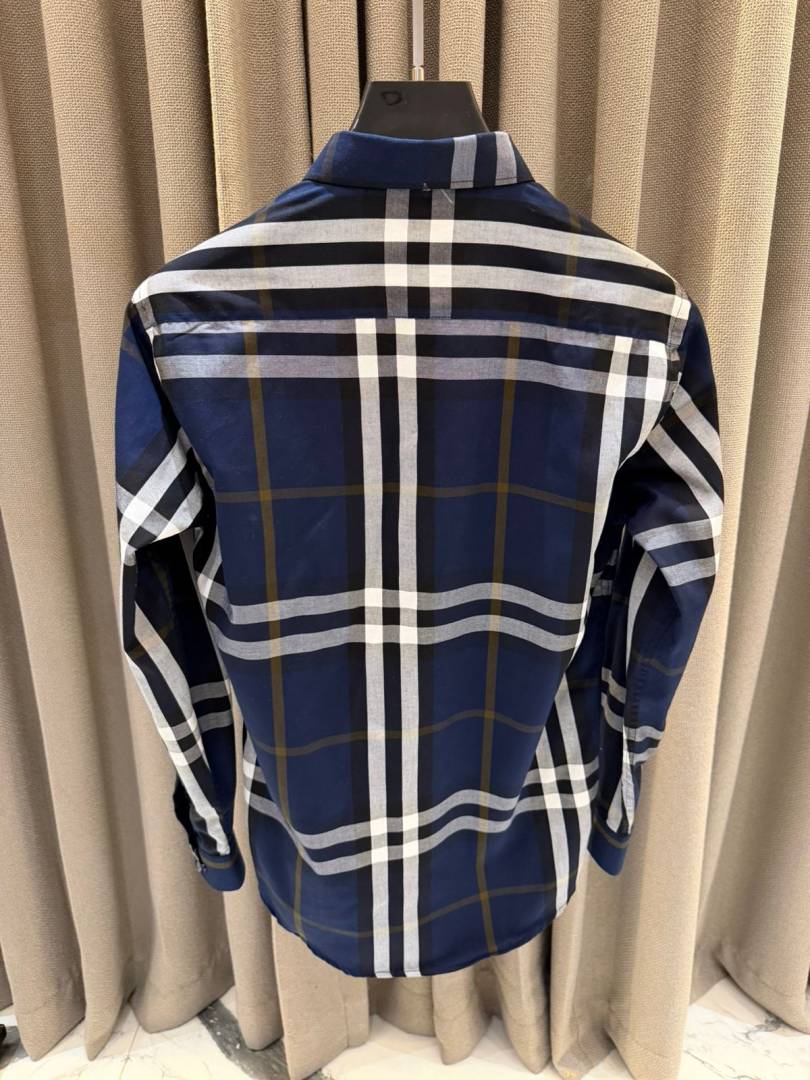 Burbery Box Pack Full Sleeves Checks Shirt Navy