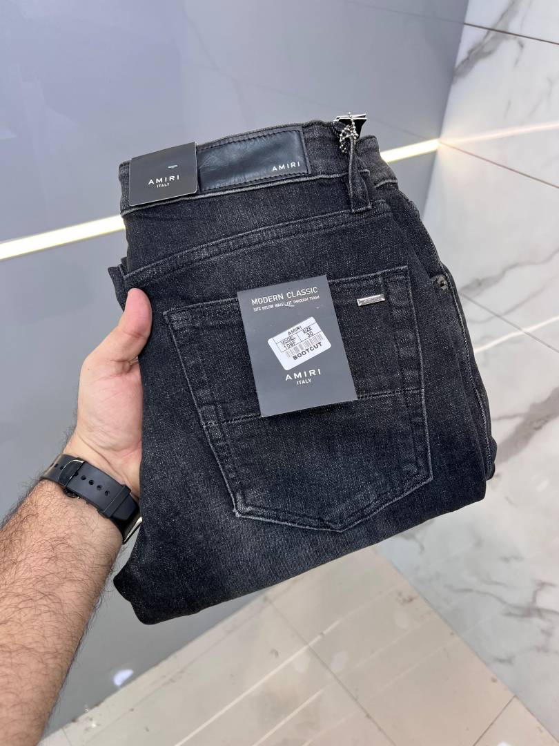 Ameeri Dark Shade Premium Imported Boot Cut Denim with Embroidered Logo 2401