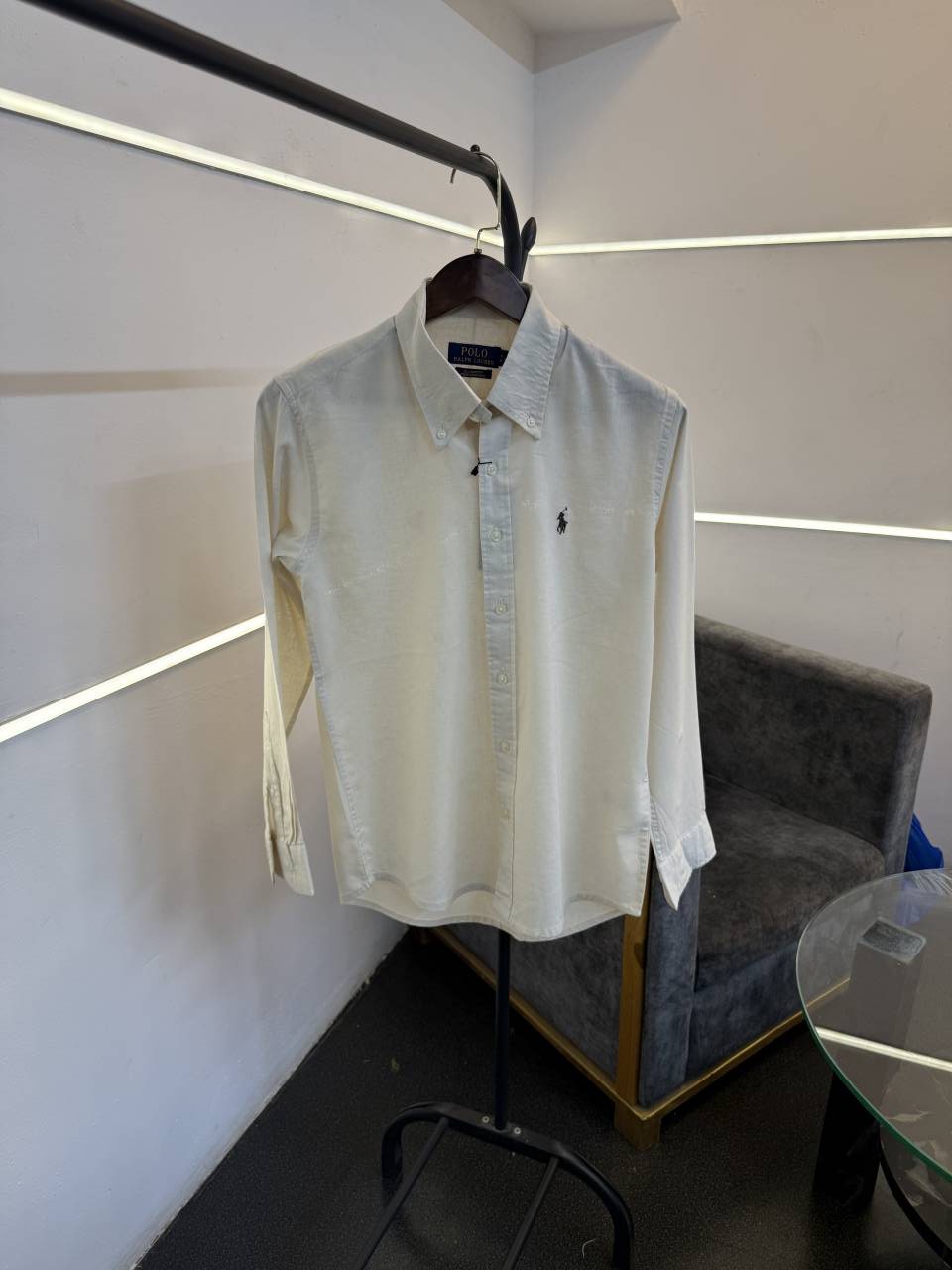 Ralph lauren linen imported shirt cream