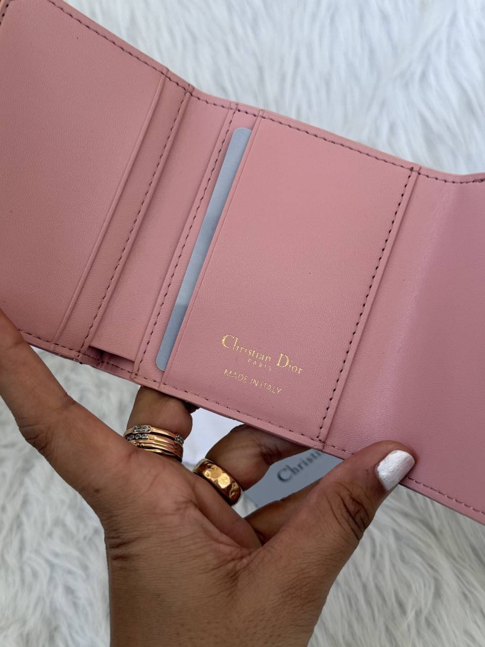 Diyor_Pink_Caro_Hibiscus_Trifold_Wallet_With_OriginalBox_DustCover_CardTags