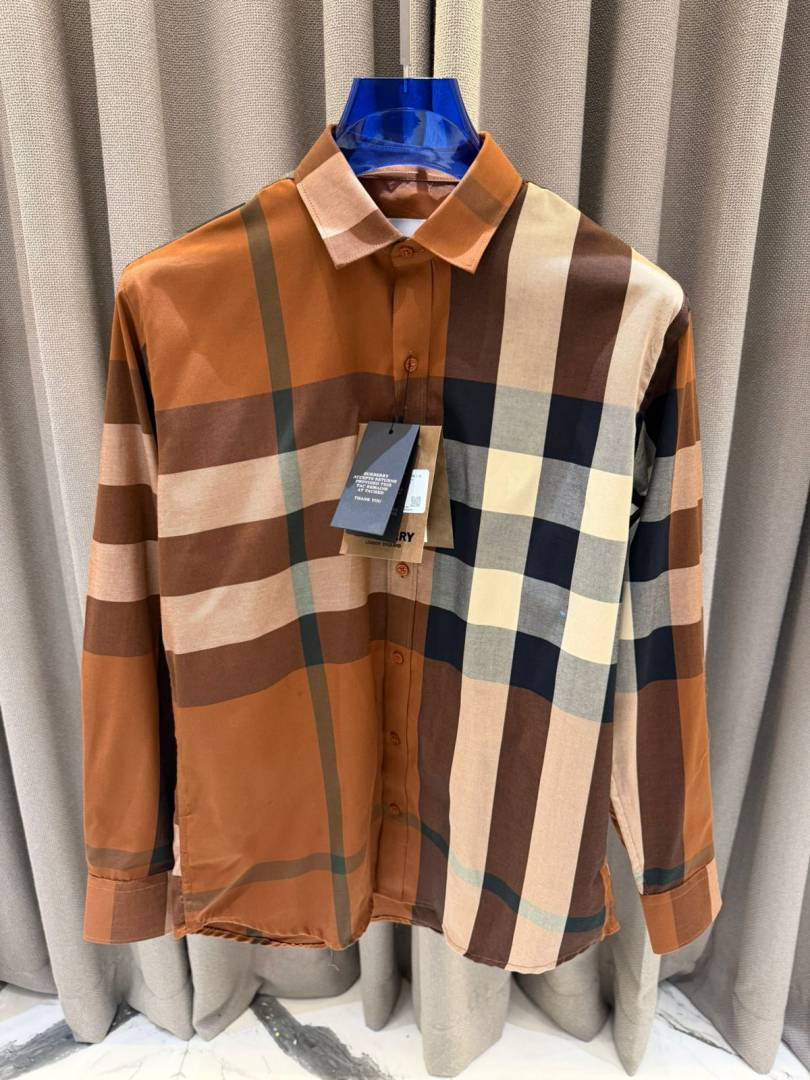 Burberr_Signature Full Sleeves Shirt Brown