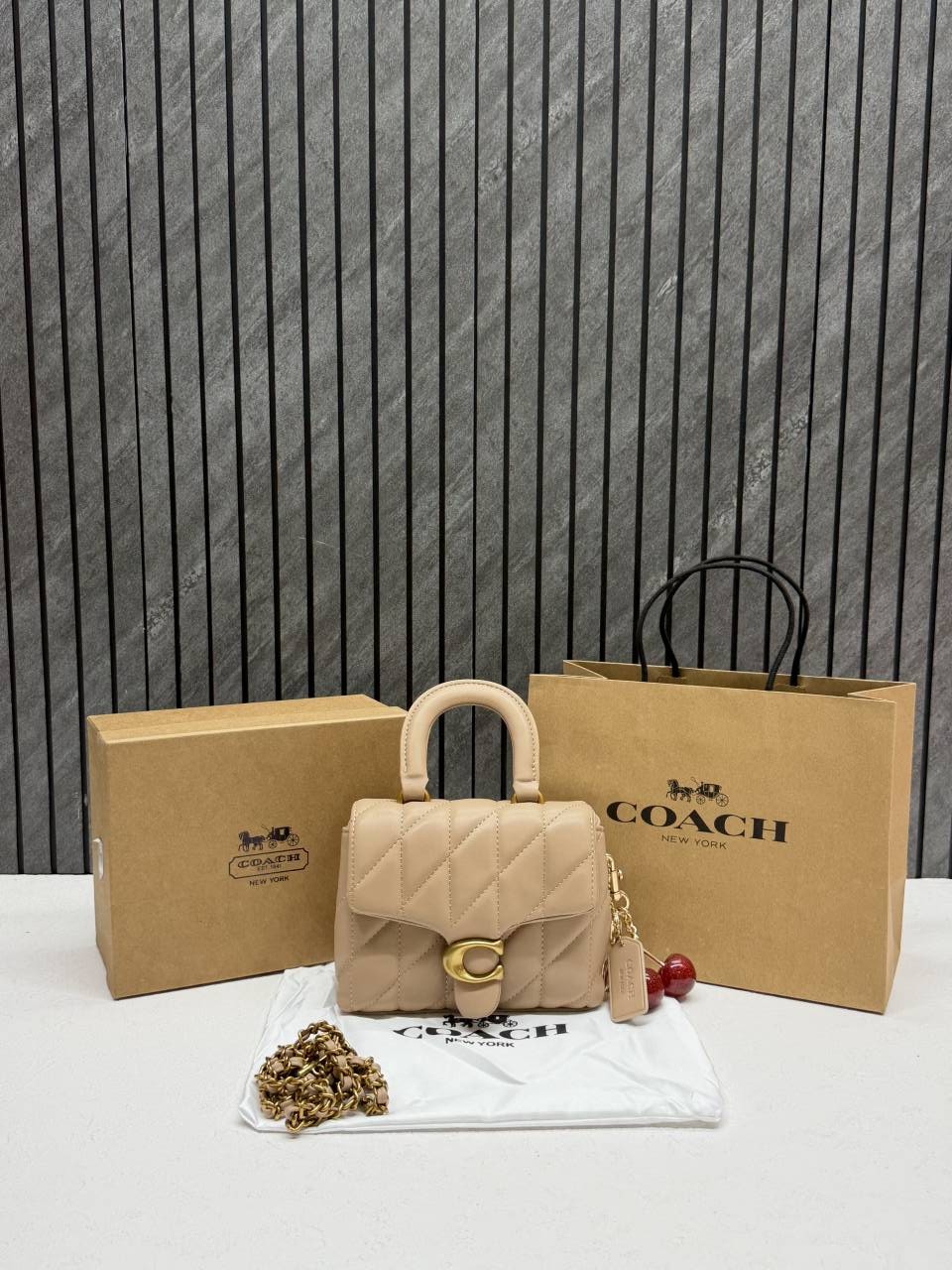 Coacch 9922 Tabby Top Handle Bag With Cherry Charm Original Box DustCover & CarryBag