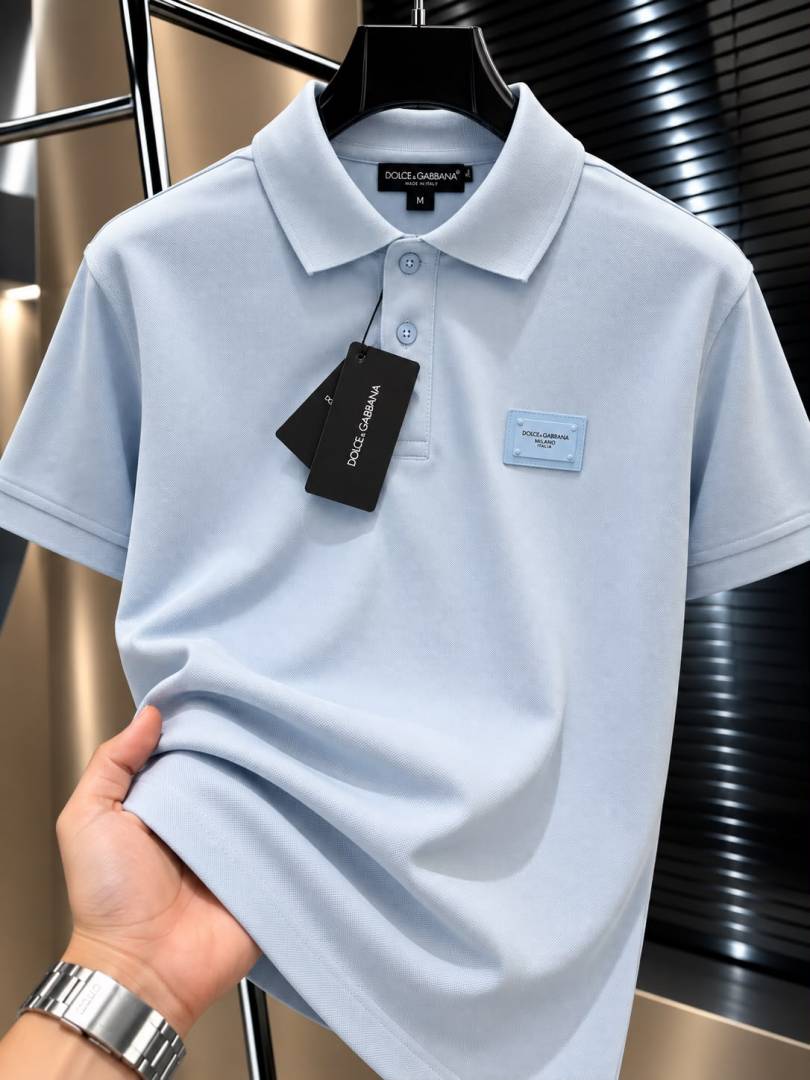 Dolche Gabana Chest Logo Polo T-shirt Sky