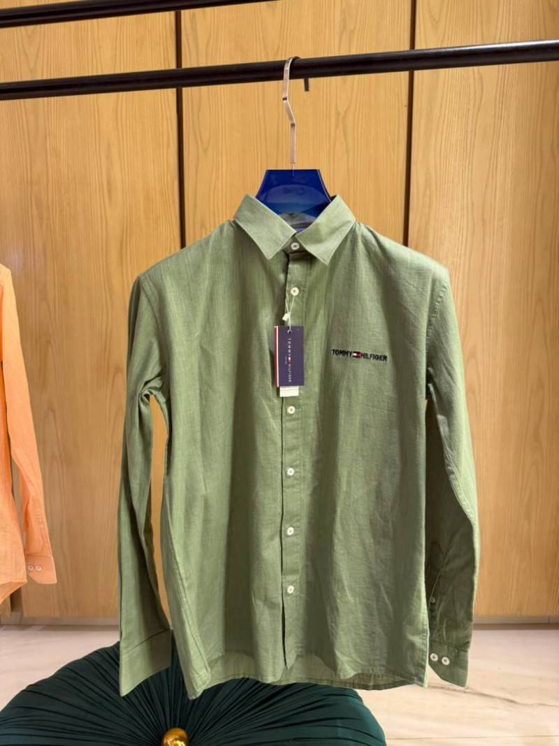 TOM-Y HILFIGER IMPORTED STORE ARTICLE SHIRT LINEN FABRIC