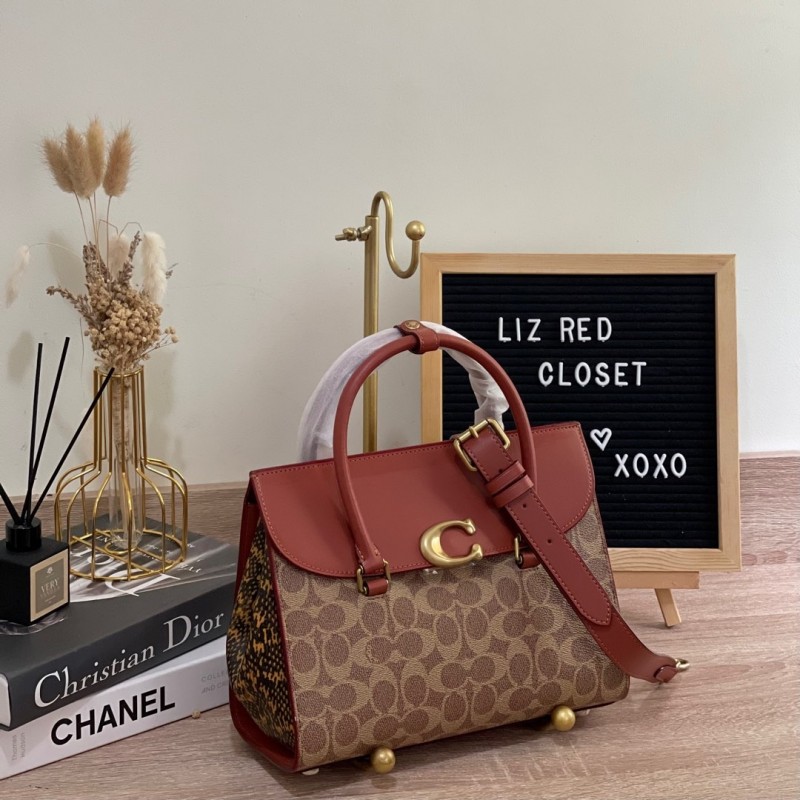 Coach_Broome_Carryall_Top_Handle_Shoulder_Bag_With_OG_Box_&_Dust_Bag_(Tan_Brown-1009)