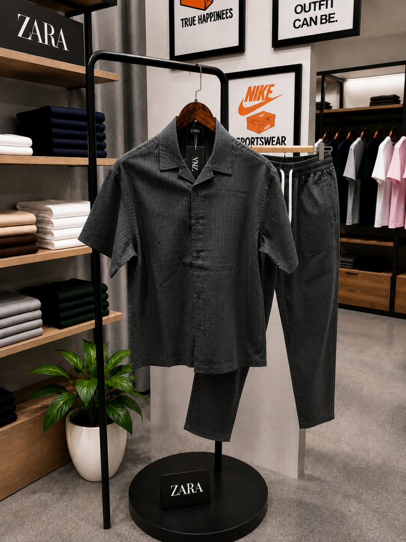 Zaara black Imported track suit with lining pattern