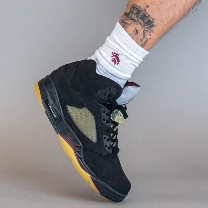Nikkee air jordan retro 5 a ma maniere dusk black fix sale