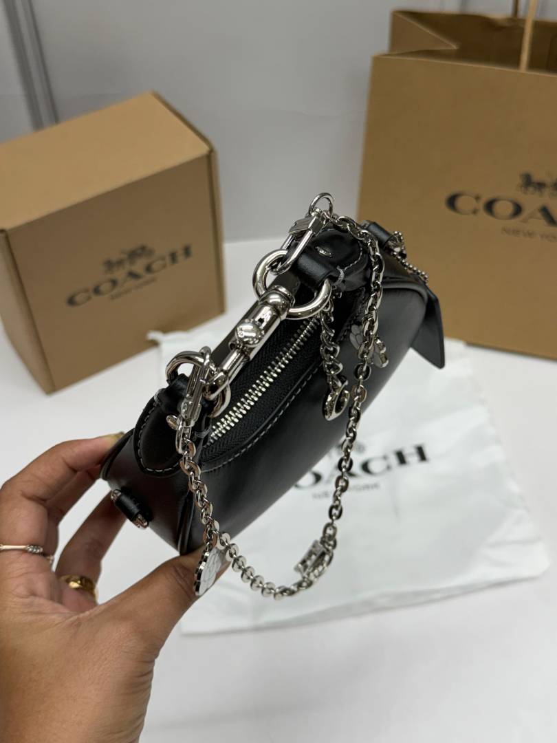 Coacch CB Jonie Black Silver With Charm OriginalBox CarryBag DustCover