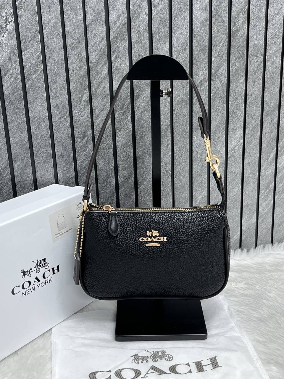 Coacch Nolita All-Black With Original Box DustCover & Pearl charm