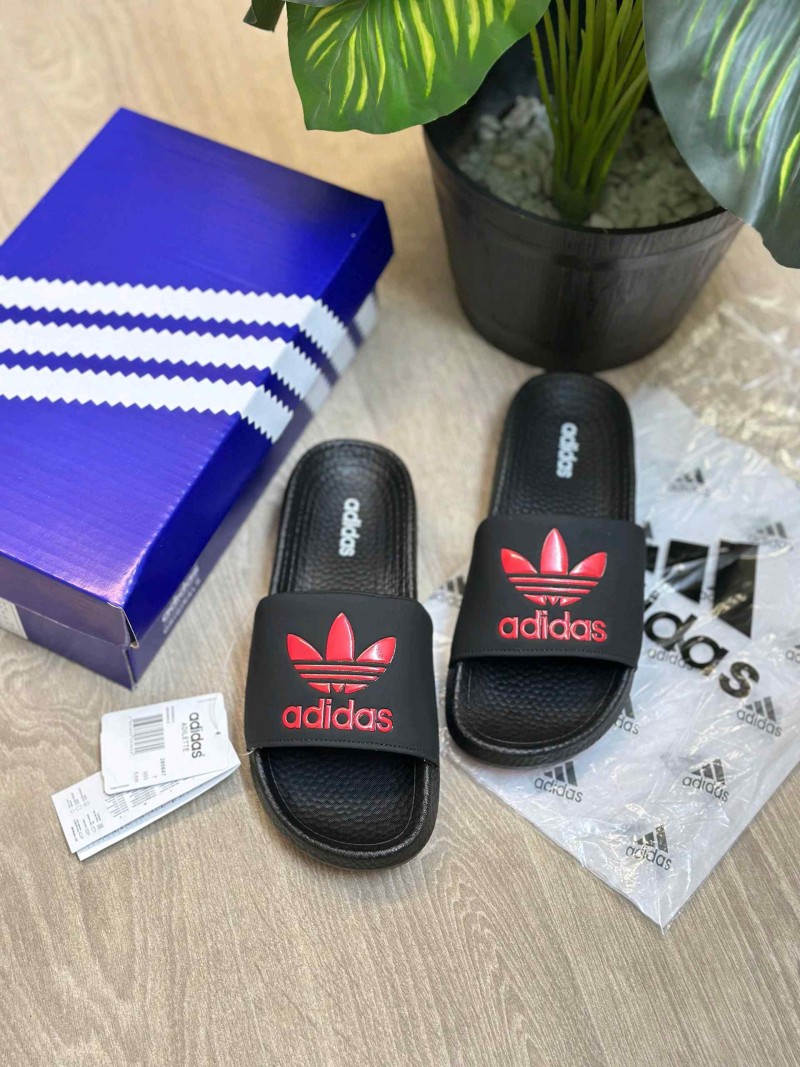 Adiddas Hyper Boost Premium Black Red Slides