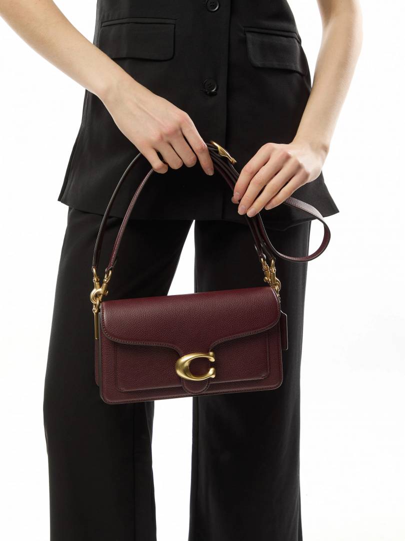 Coaach Tabby 26 Exclusive Quality Shoulder Bag With OG Box & Dust Bag & 2 Belts (Wine - 1205)
