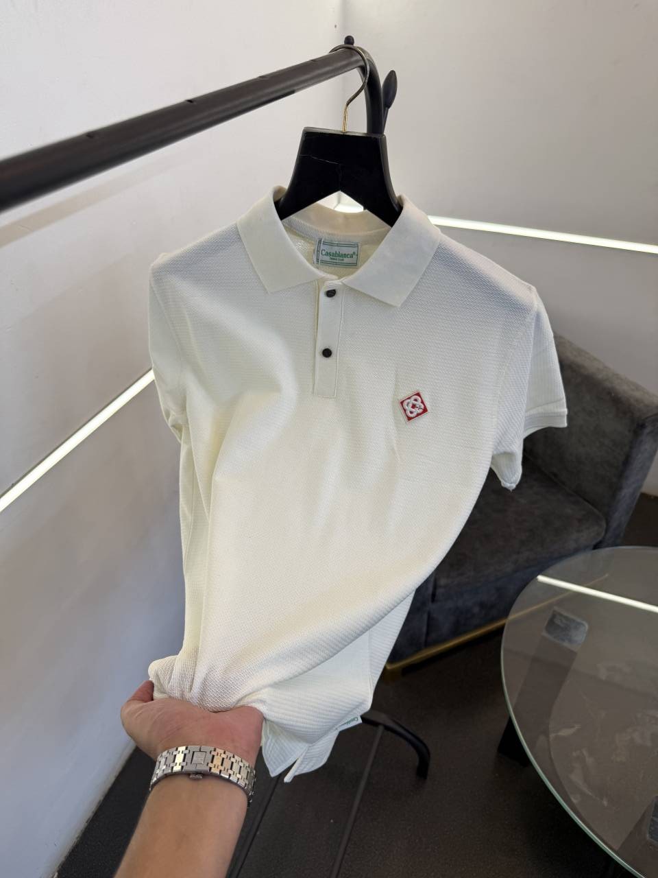 Casablanca cream imported knitted fabric polo tshirt sale