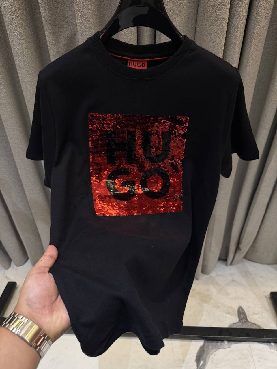 Boss Premium Round Neck Gliter Tshirt