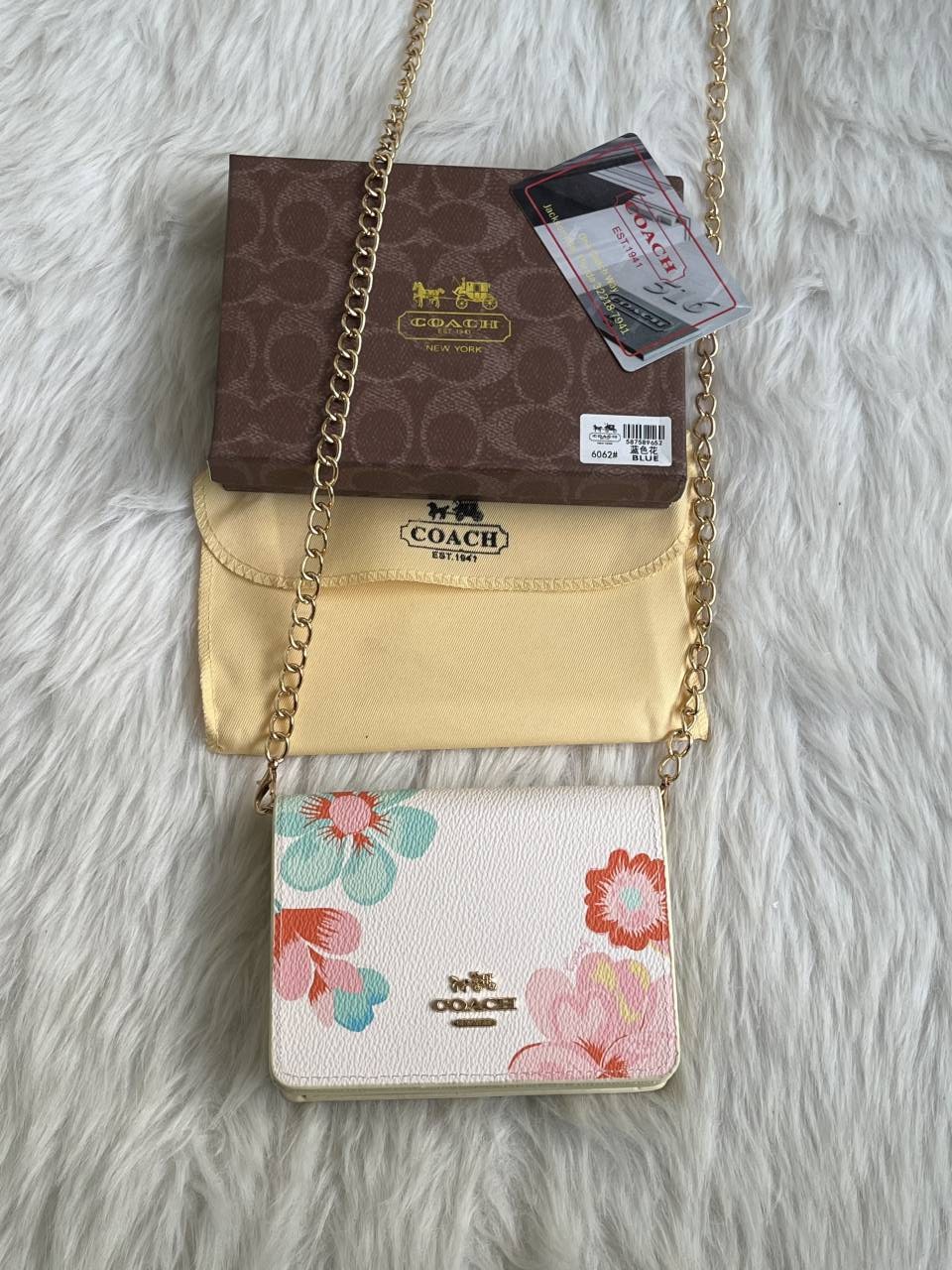 Coatch_122_White_ChainOnWallet_With_OriginalBox_DustCover_BrandCard