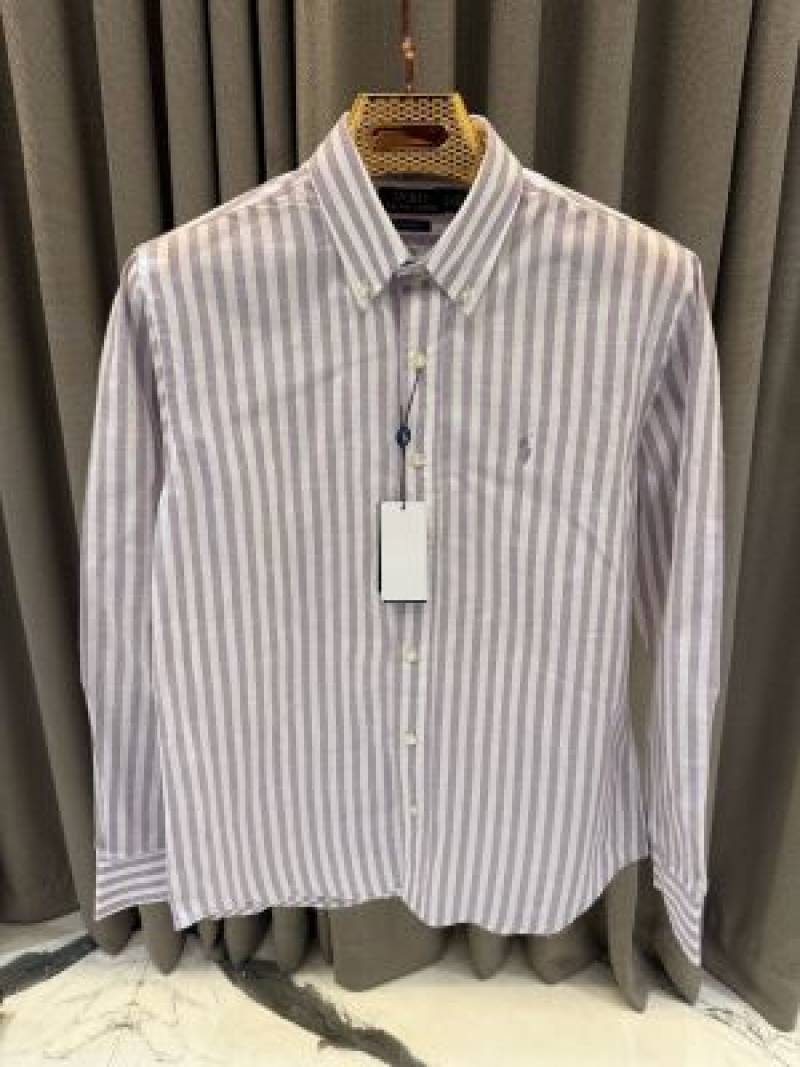 Ralph Lauren Chest Logo Lining Full Sleeves Shirt Purple