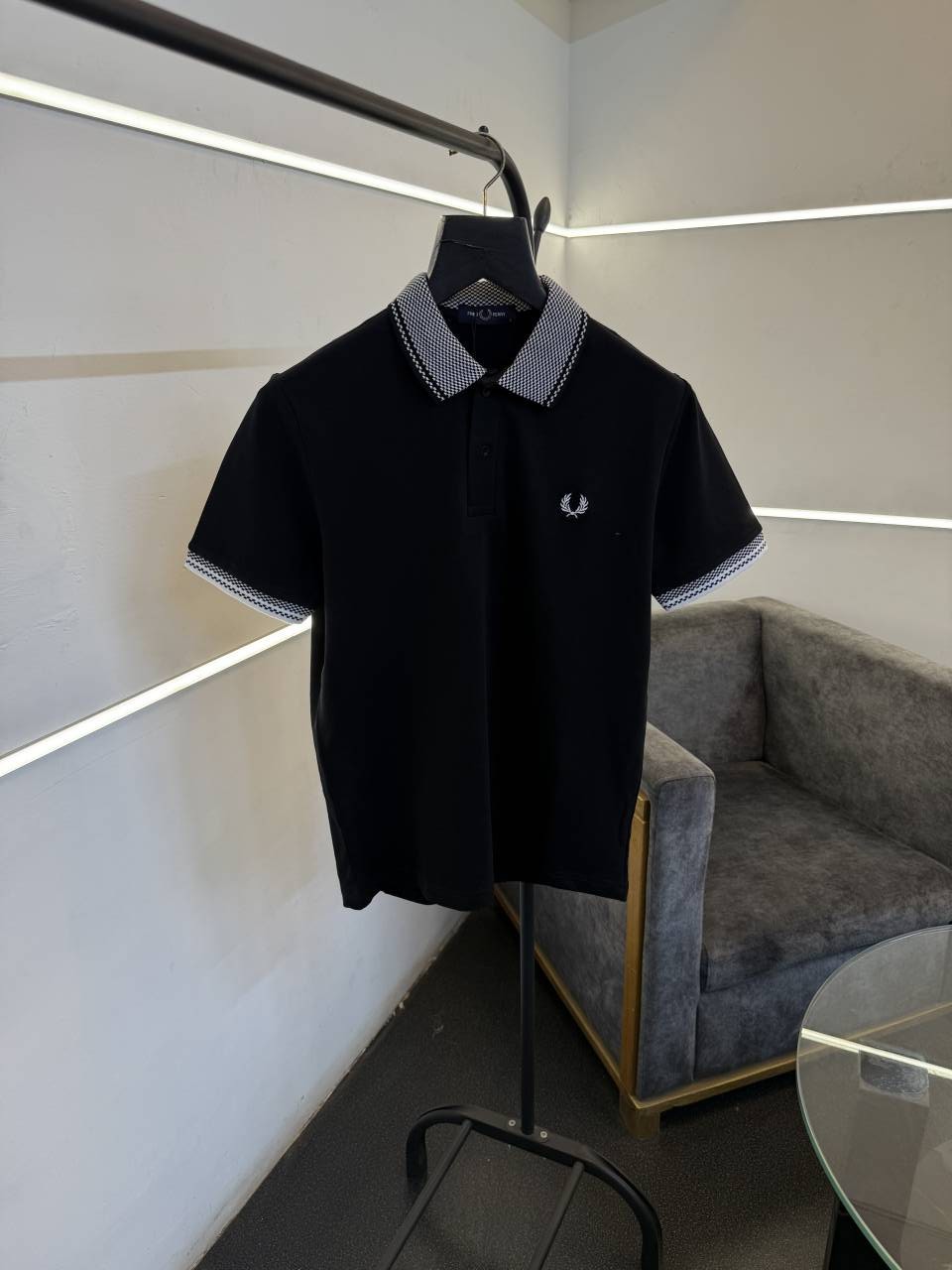 Fred perry imported polo tshirt black sale
