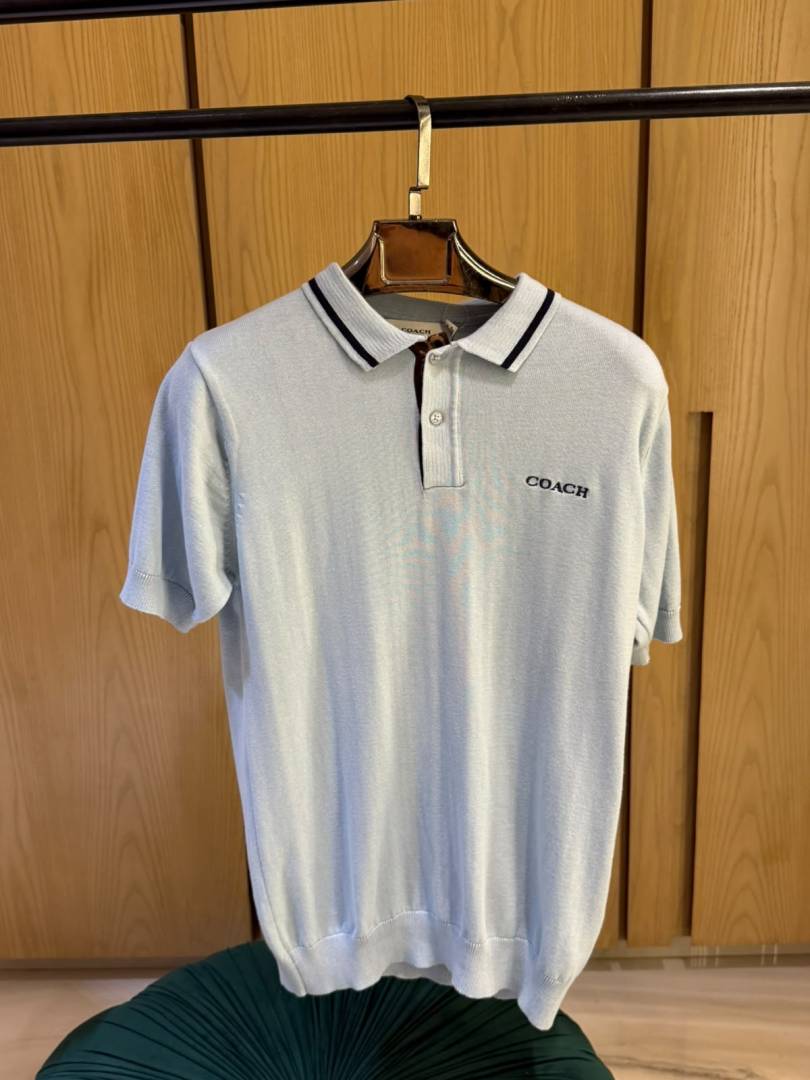 Coach IMPORTED STORE ARTICLE POLO T-SHIRT SKY BLUE