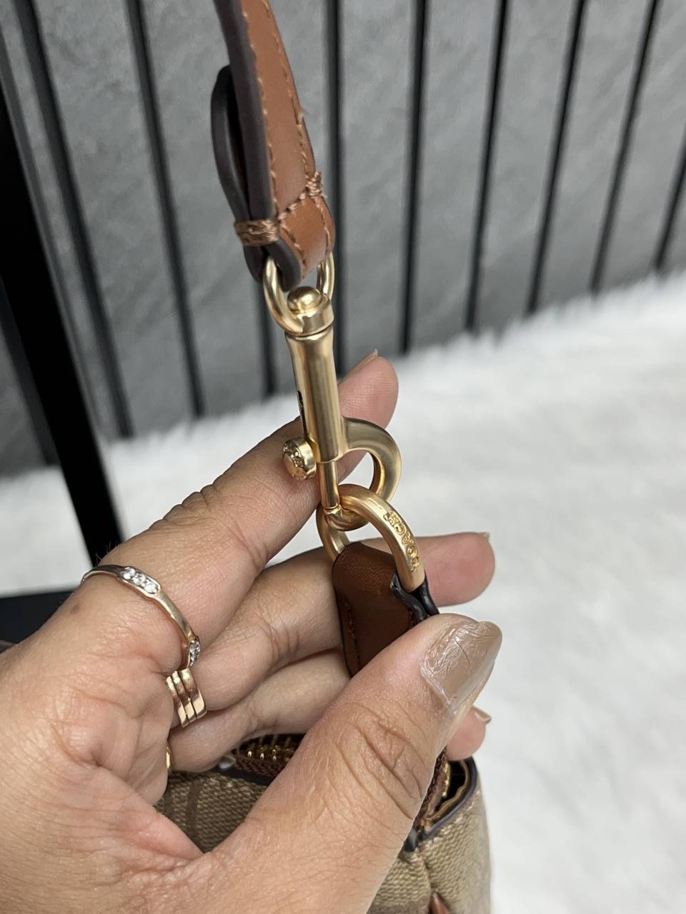 Coacch Nolita AP-Brown With Original Box DustCover & Pearl charm