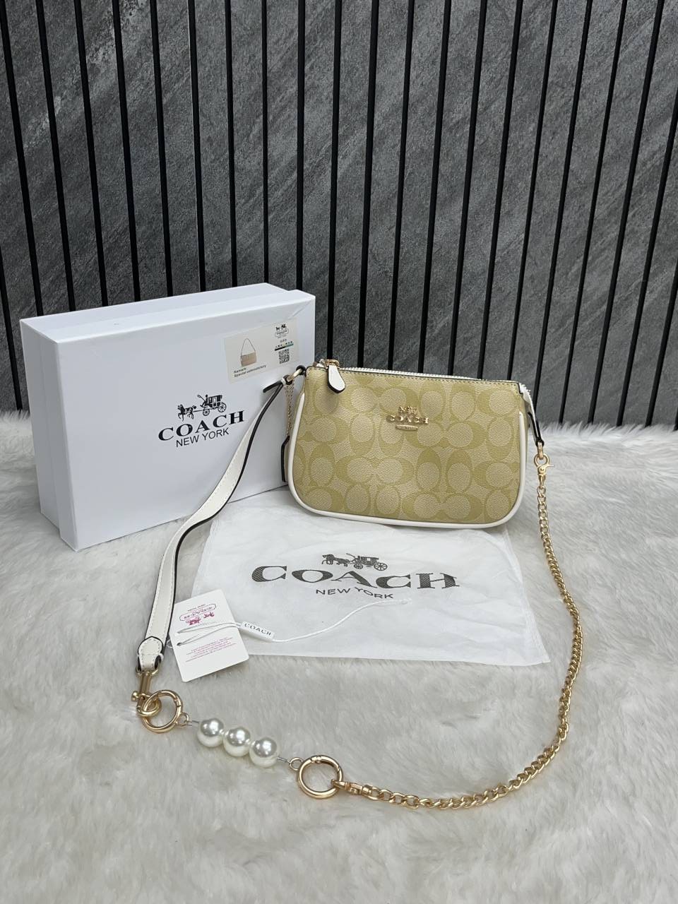 Coacch Nolita AP-White With Original Box DustCover & Pearl charm