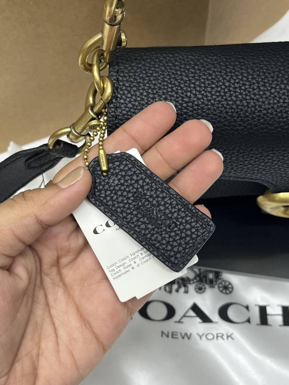 Coacch CB Tabby 20 Black-Gold Highend With Original Packing & Branding Inside Flap